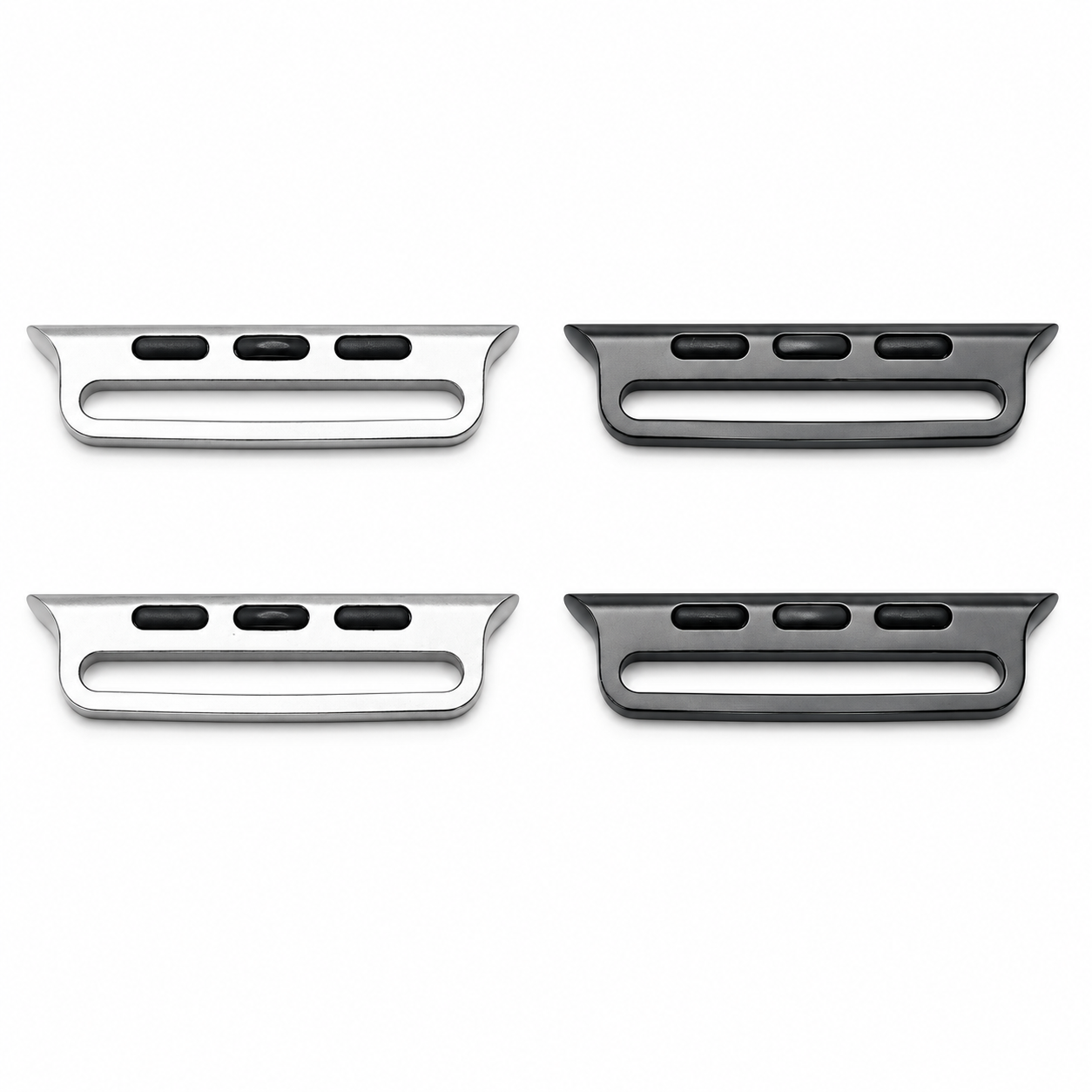 适用于苹果手表的中粒连接器 · 米兰款
Slot-style Band Adapter — Milanese Style, Compatible with Apple Watch